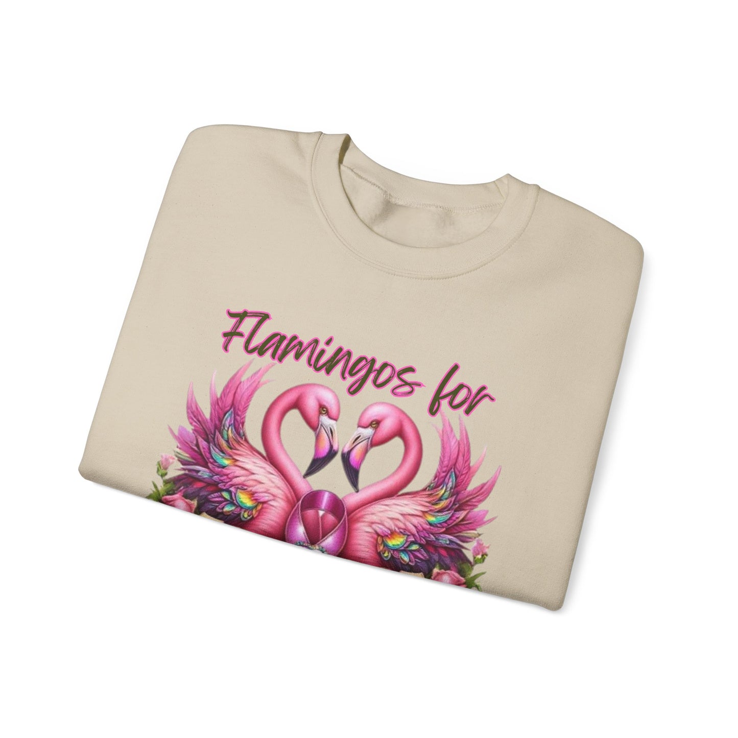 Flamingos For a Cure Breast Cancer Awareness Crewneck Sweatshirt