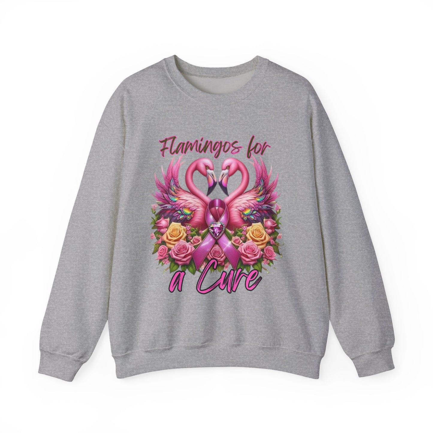 Flamingos For a Cure Breast Cancer Awareness Crewneck Sweatshirt