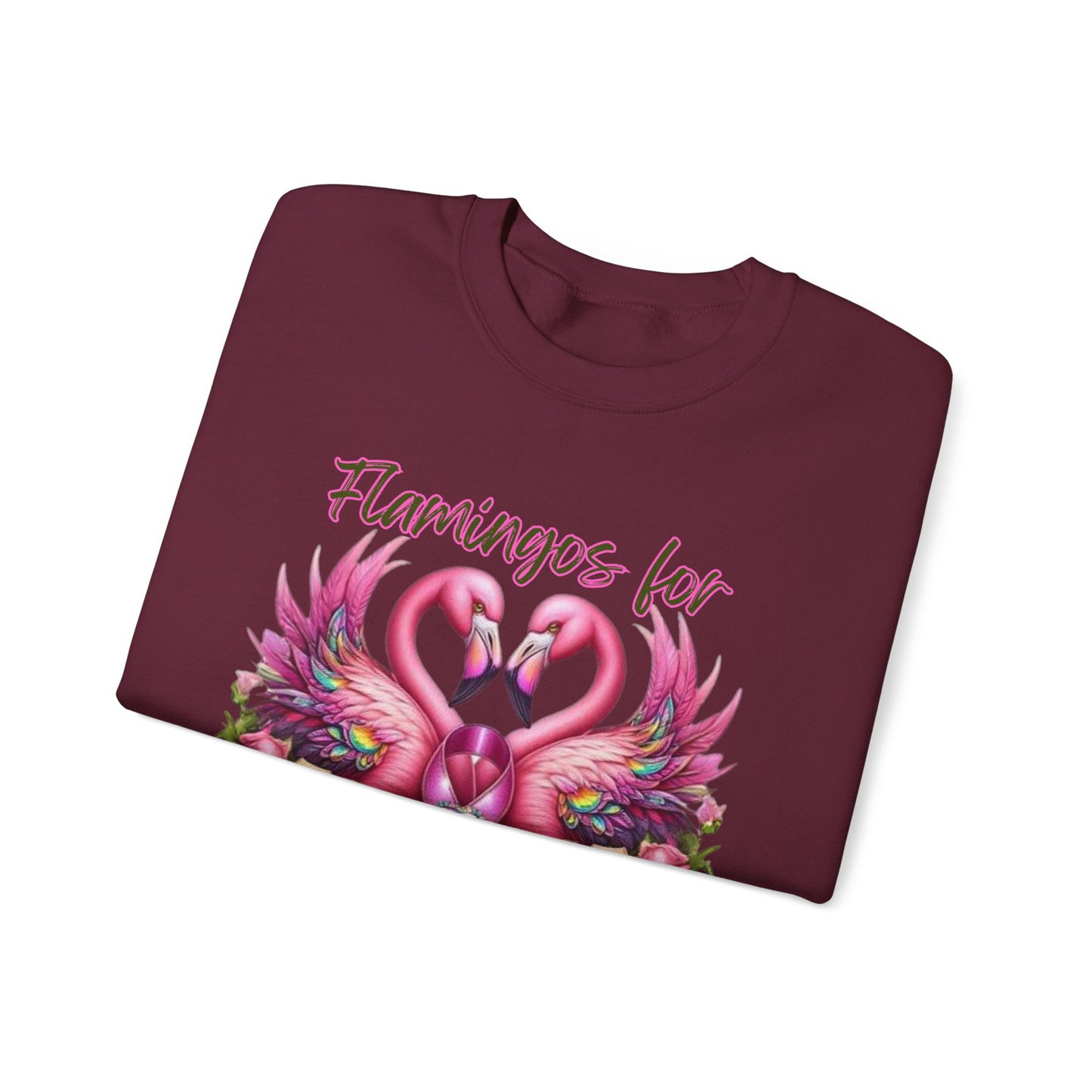 Flamingos For a Cure Breast Cancer Awareness Crewneck Sweatshirt