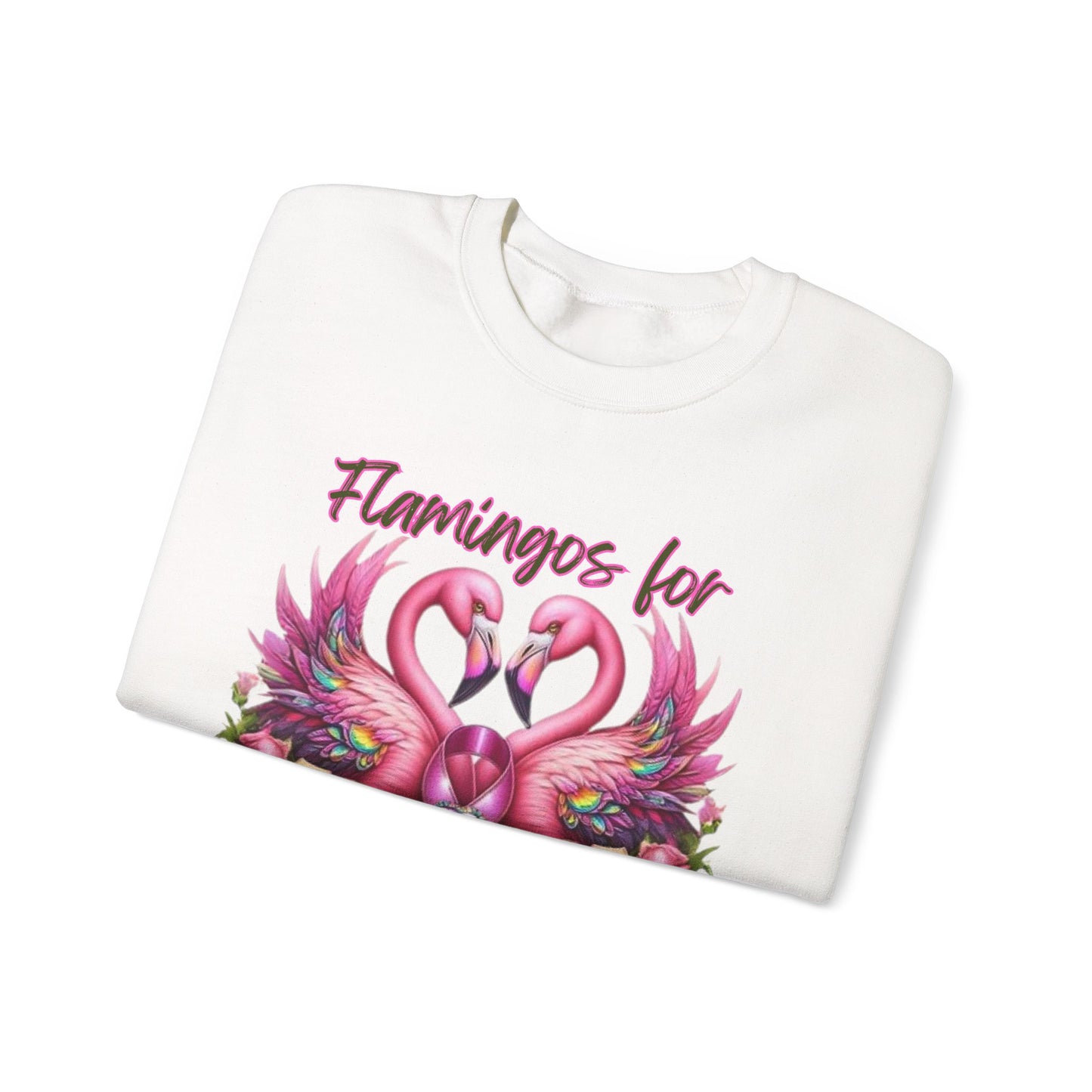Flamingos For a Cure Breast Cancer Awareness Crewneck Sweatshirt