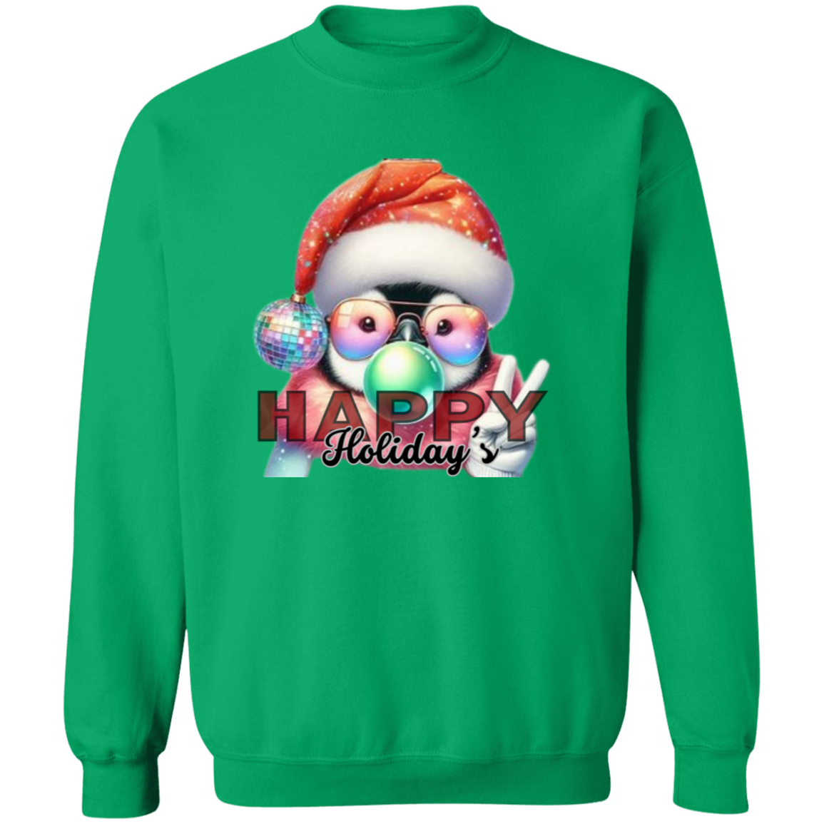 Disco Penguin Christmas Pullover Sweatshirt