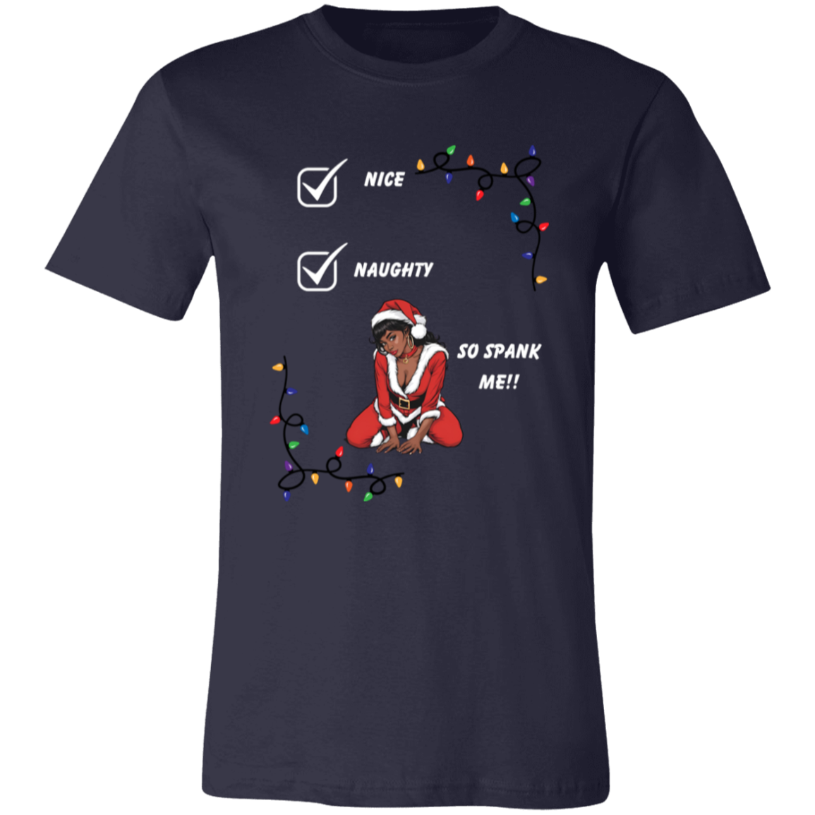 Nice and Naughty Funny Christmas Short Sleeve T-shirt