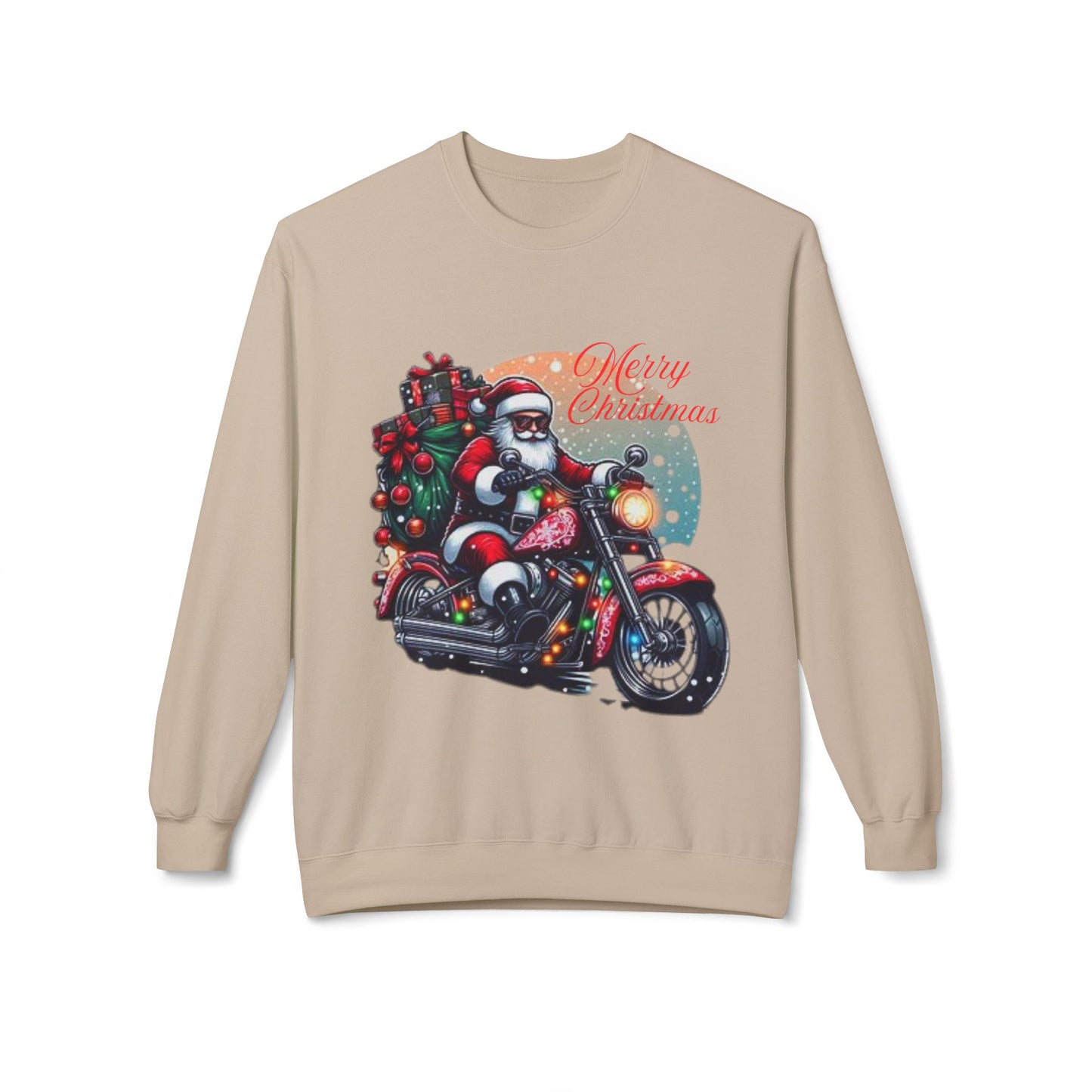 Motorcycle Santa Fleece Sweatshirt