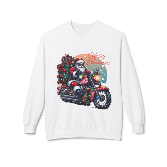 Motorcycle Santa Fleece Sweatshirt