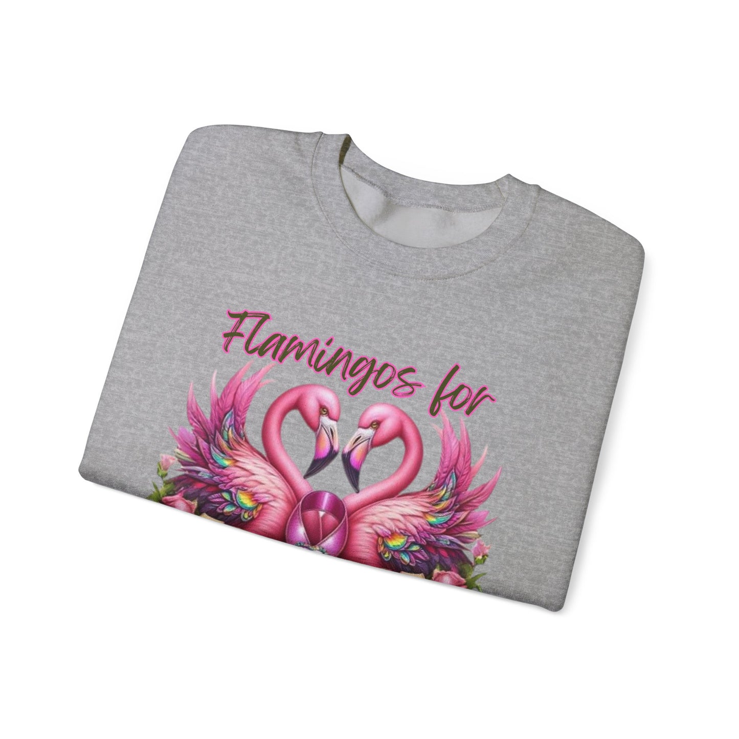 Flamingos For a Cure Breast Cancer Awareness Crewneck Sweatshirt
