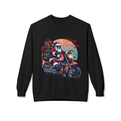 Motorcycle Santa Fleece Sweatshirt