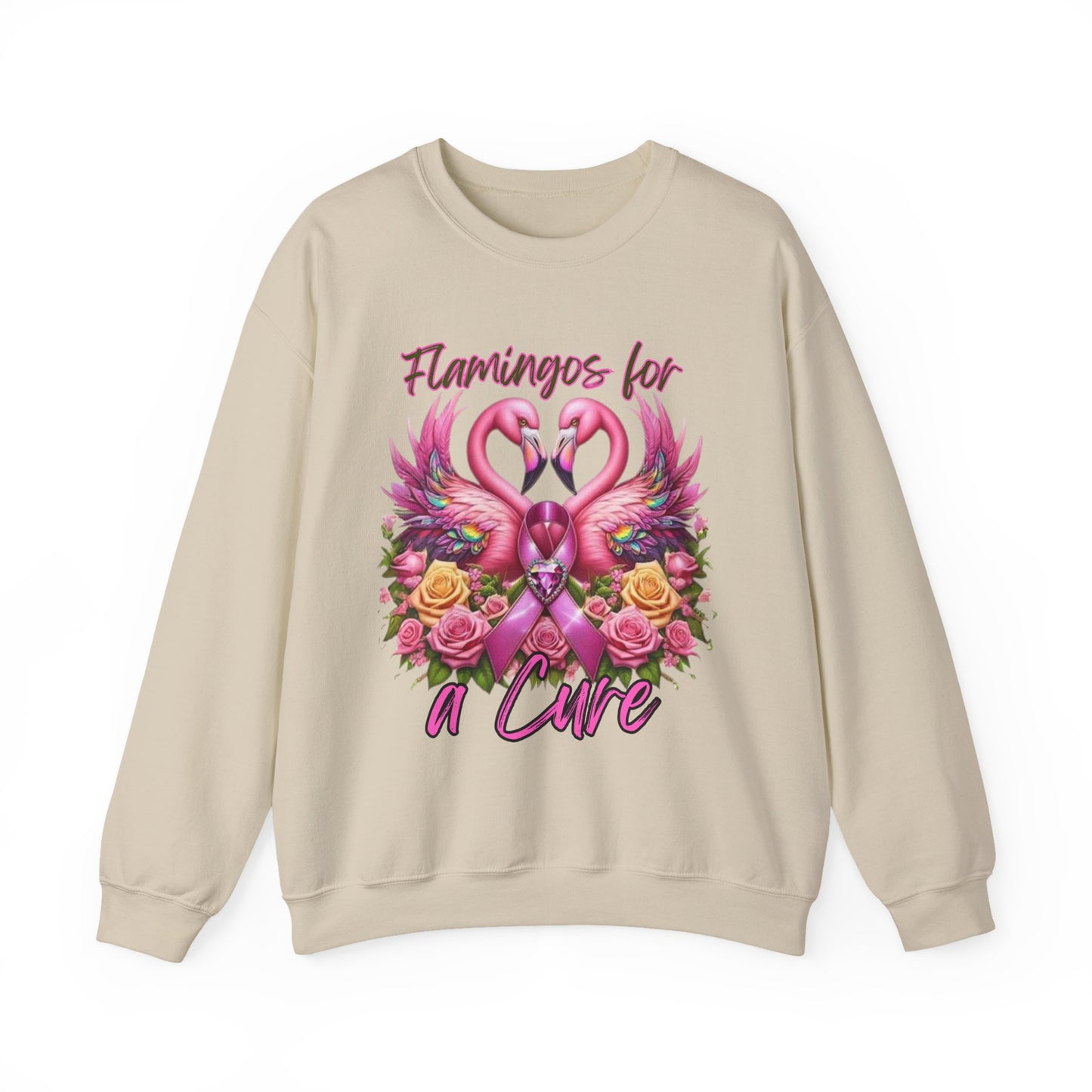 Flamingos For a Cure Breast Cancer Awareness Crewneck Sweatshirt