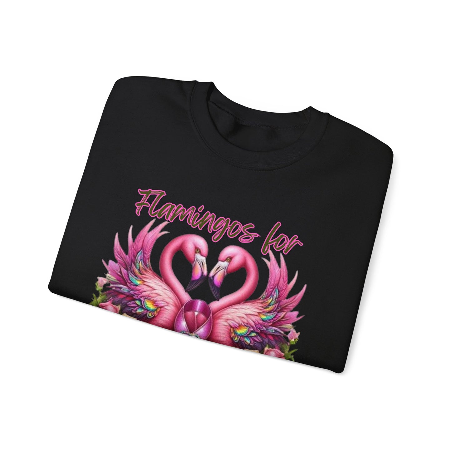 Flamingos For a Cure Breast Cancer Awareness Crewneck Sweatshirt