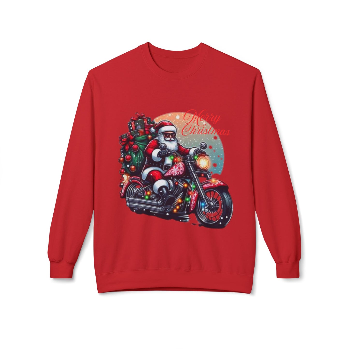 Motorcycle Santa Fleece Sweatshirt