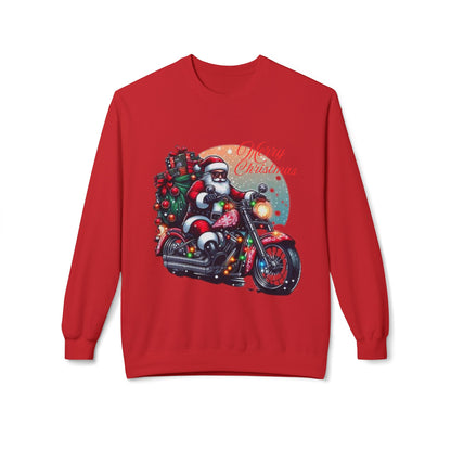 Motorcycle Santa Fleece Sweatshirt