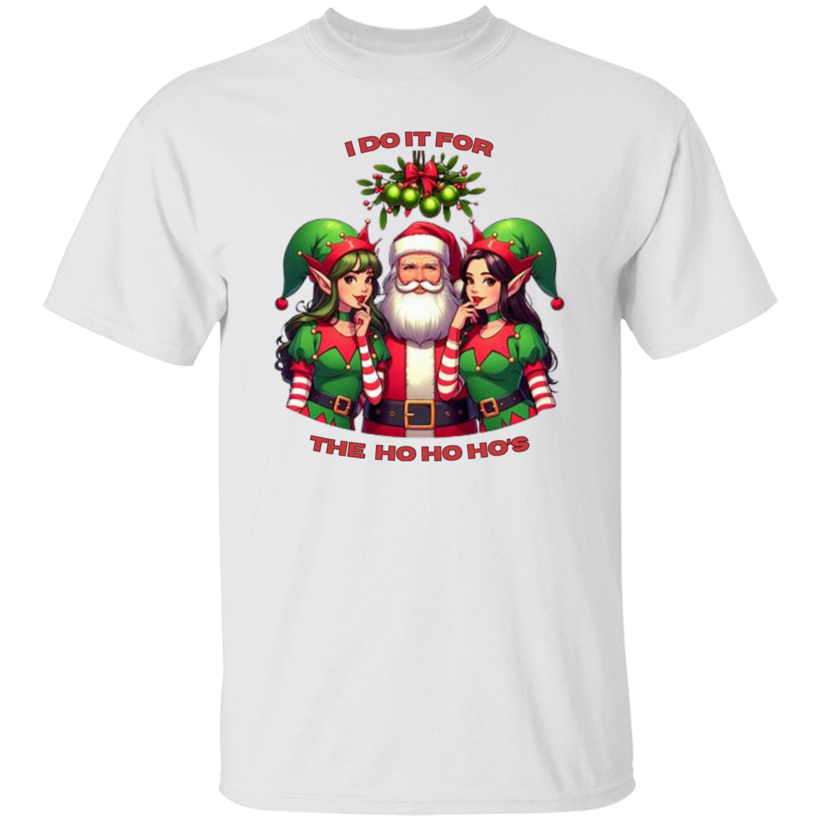 Santa and Two Elves Humor T-Shirt