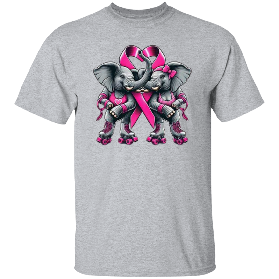 Elephants Love-Breast Cancer  T-Shirt