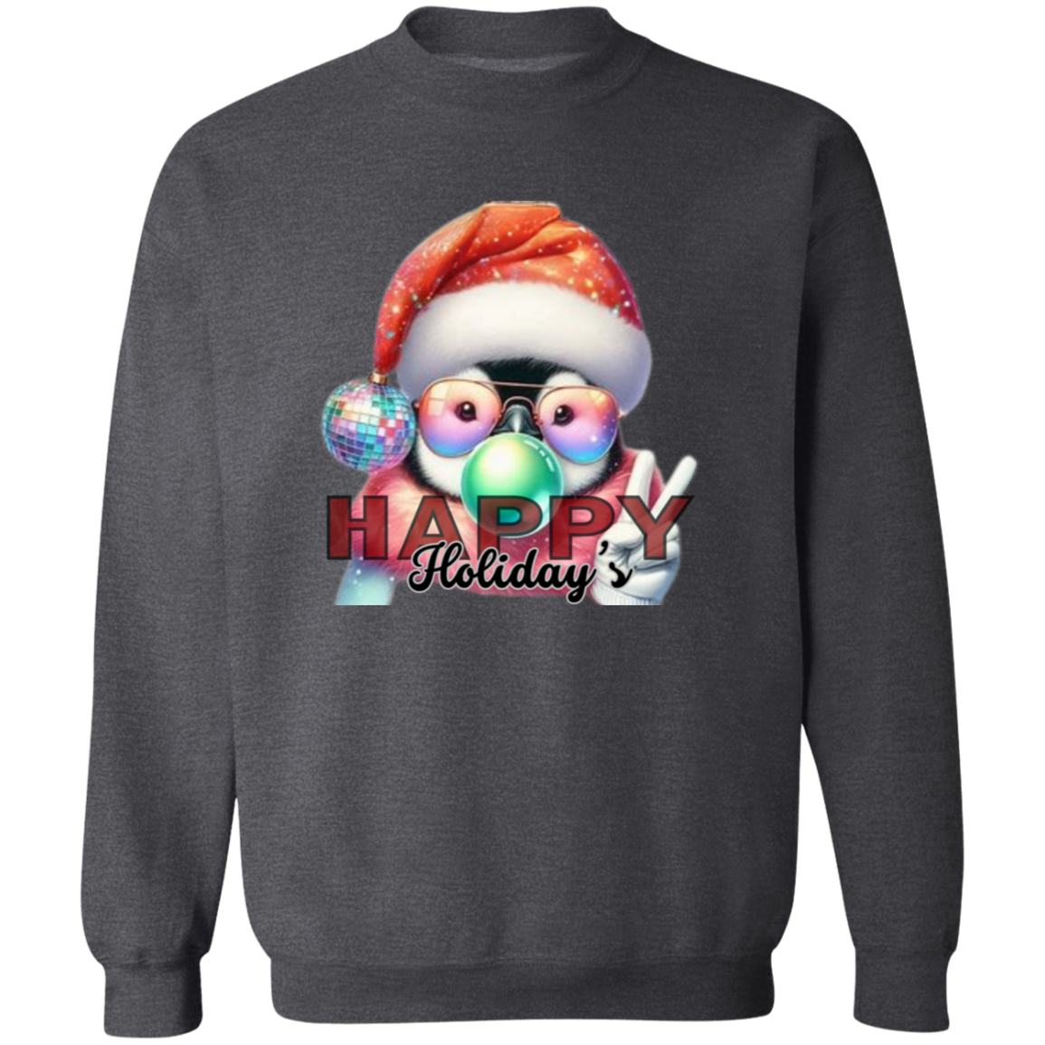 Disco Penguin Christmas  Pullover Sweatshirt