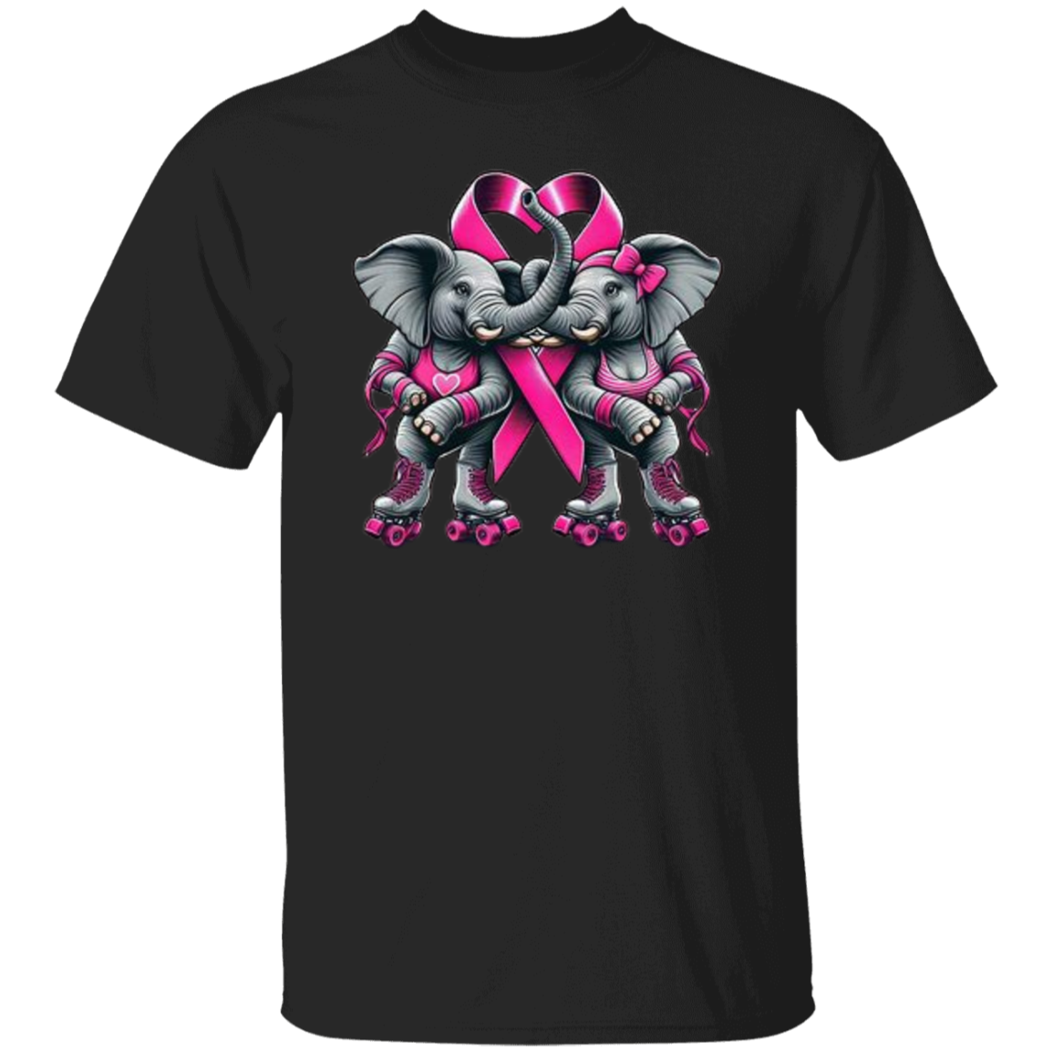 Elephants Love-Breast Cancer  T-Shirt