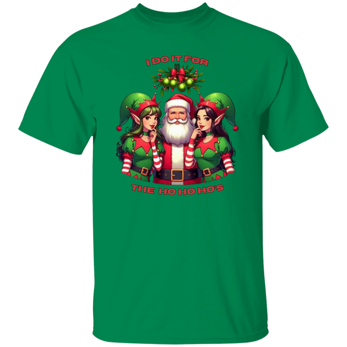 Santa and Two Elves Humor T-Shirt