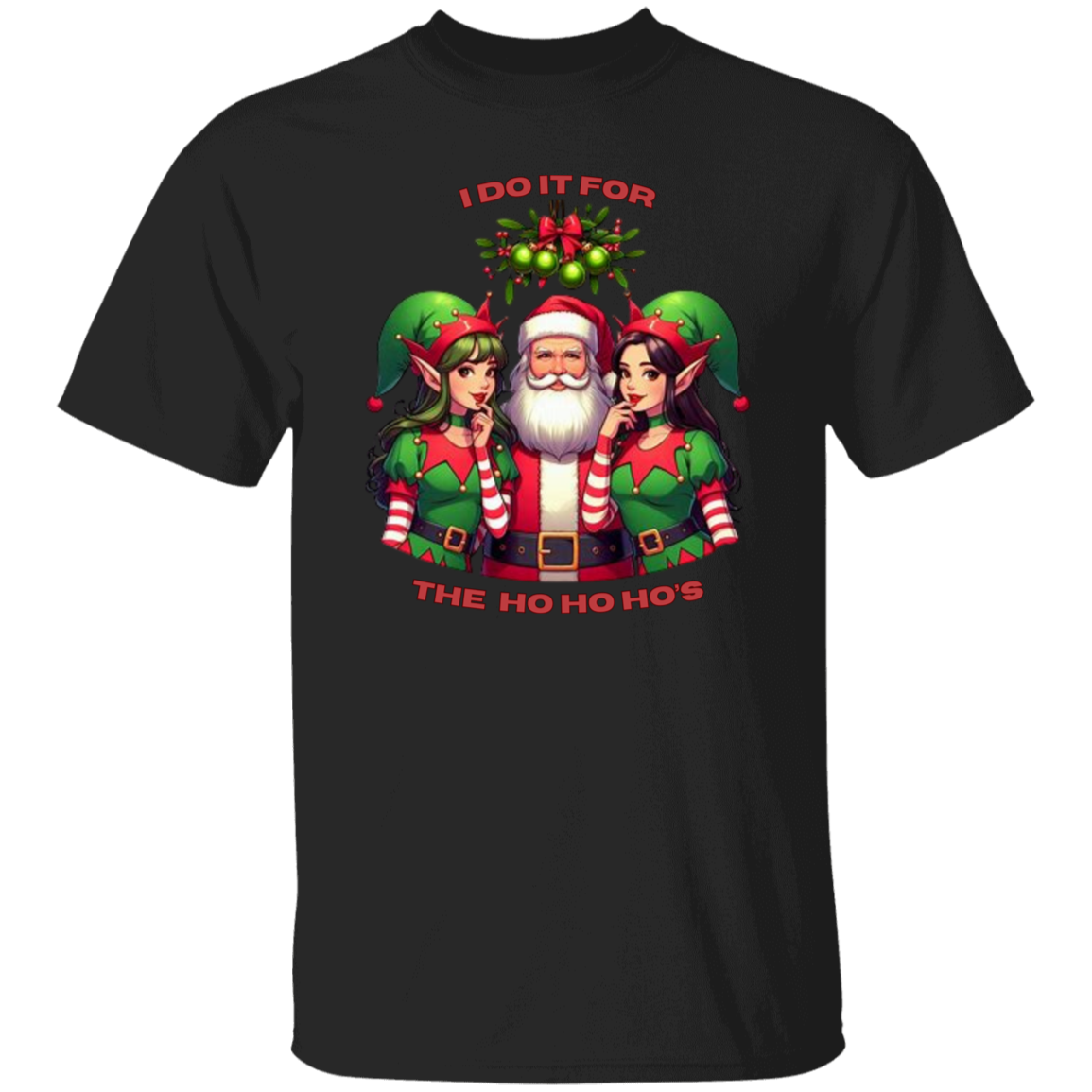 Santa and Two Elves Humor T-Shirt