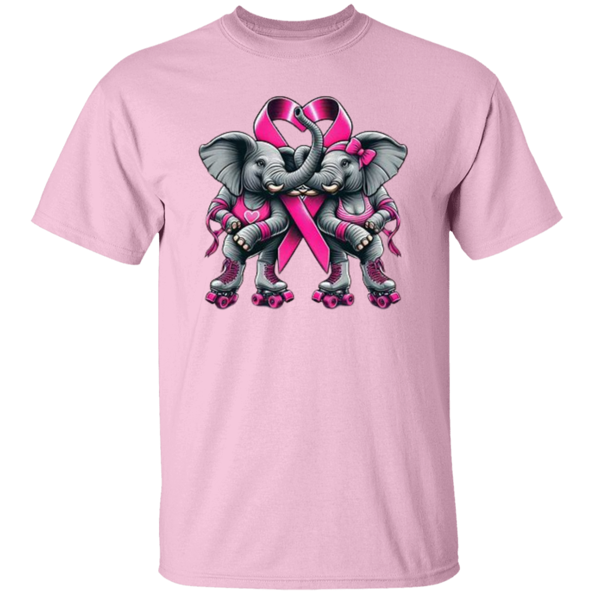 Elephants Love-Breast Cancer  T-Shirt