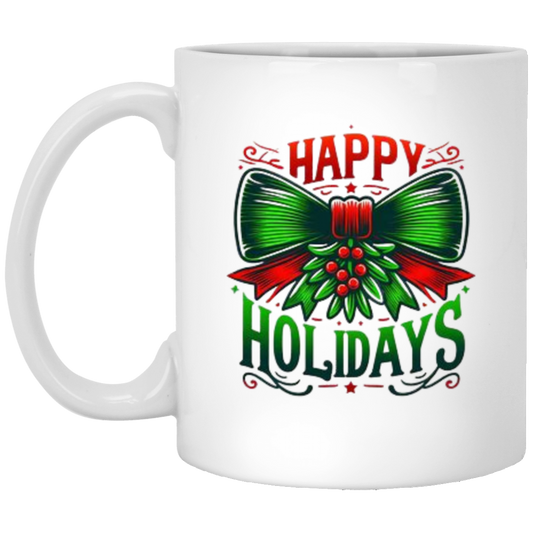 Happy Holidays Christmas Bow  Mug